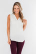 I Love Everything 3 Button Top- Ivory