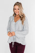 Get To You Striped Blouse- Ivory & Denim Blue