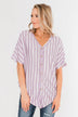 Calling The Shots Striped Dolman Top- Lavender