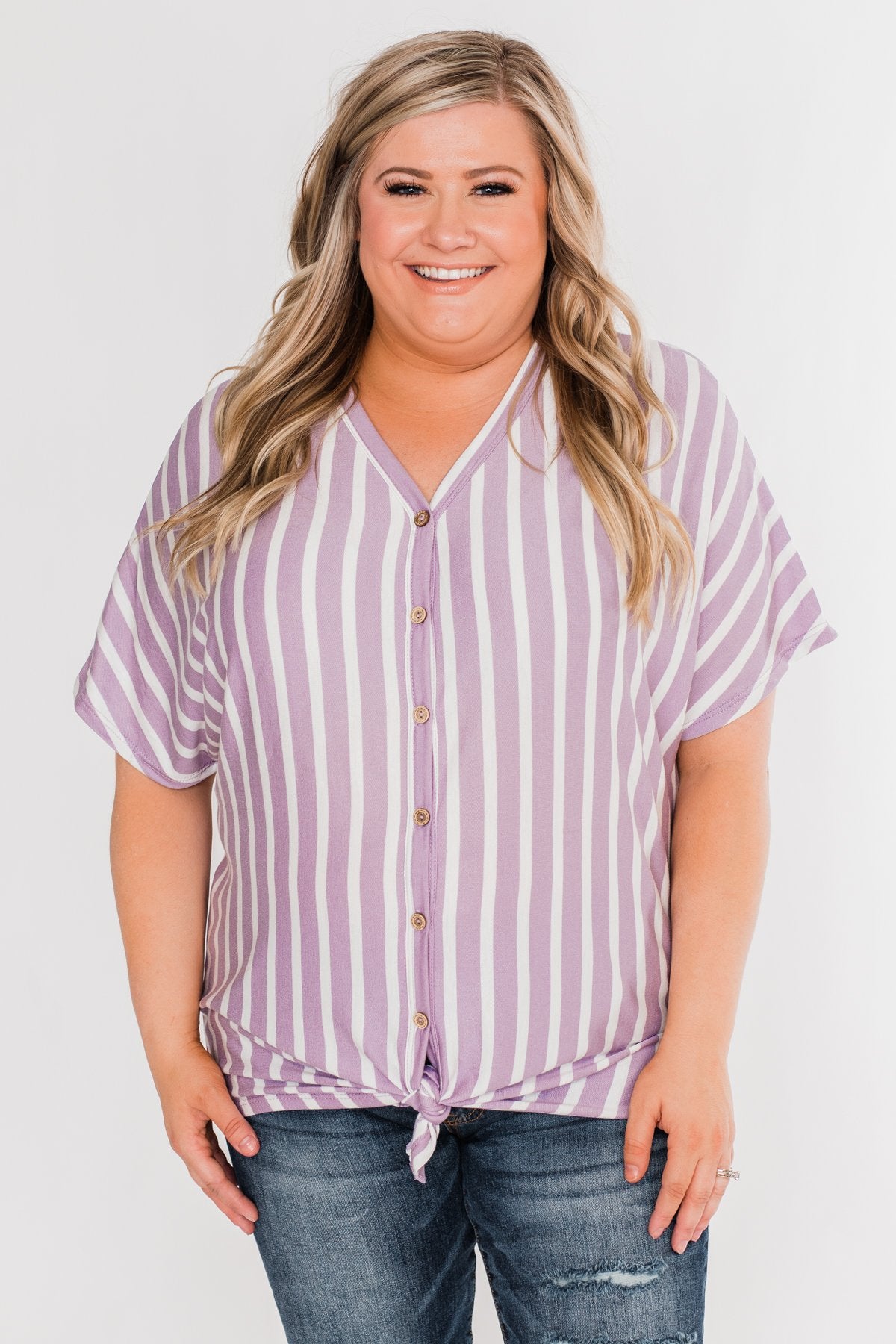 Calling The Shots Striped Dolman Top- Lavender
