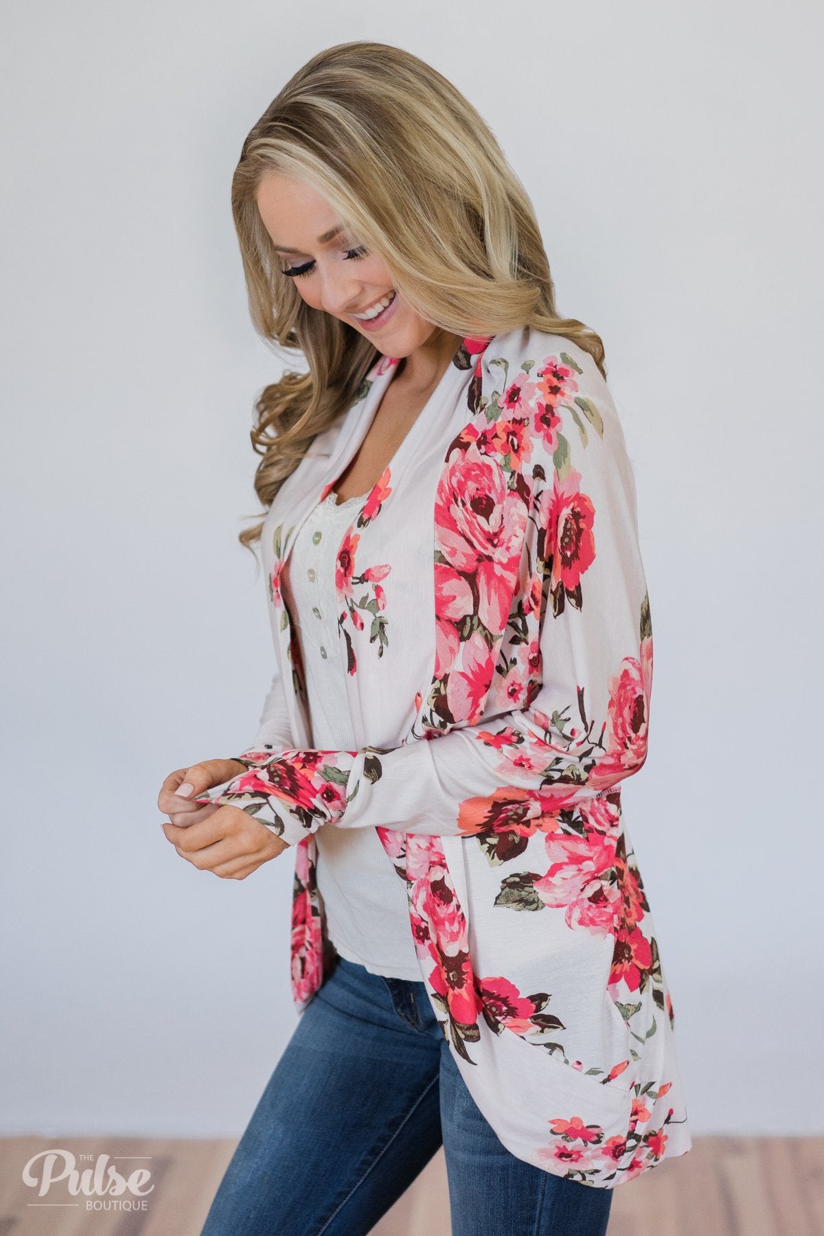 Greatest Love of All Floral Cardigan- Ivory
