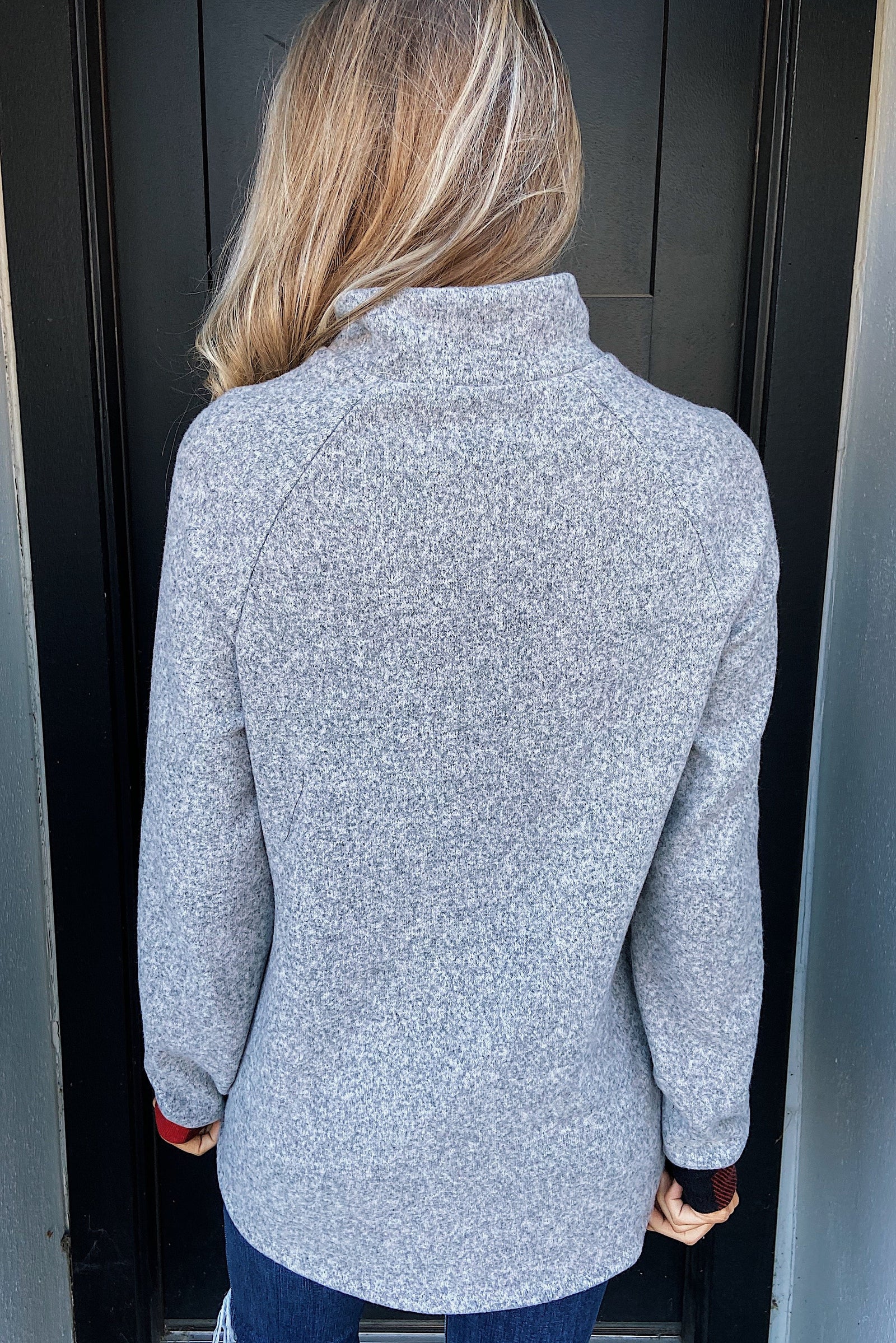 Forever Together Pullover- Buffalo Plaid & Heather Grey