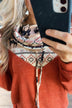 Dashing Into Winter Cowl Neck Top- Rust