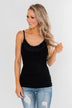 Pulse Basics Lace Trimmed Tank Top- Black