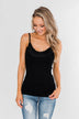 Pulse Basics Lace Trimmed Tank Top- Black