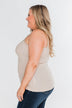Pulse Basics Lace Trim Button Tank- Neutral
