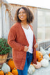Have My Heart Velvet Chenille Cardigan- Rust
