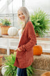 Have My Heart Velvet Chenille Cardigan- Rust