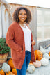 Have My Heart Velvet Chenille Cardigan- Rust