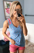 Dainty Darling Floral Tank- Periwinkle