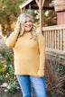 My Little Angel Waffle Knit Sweater- Mustard