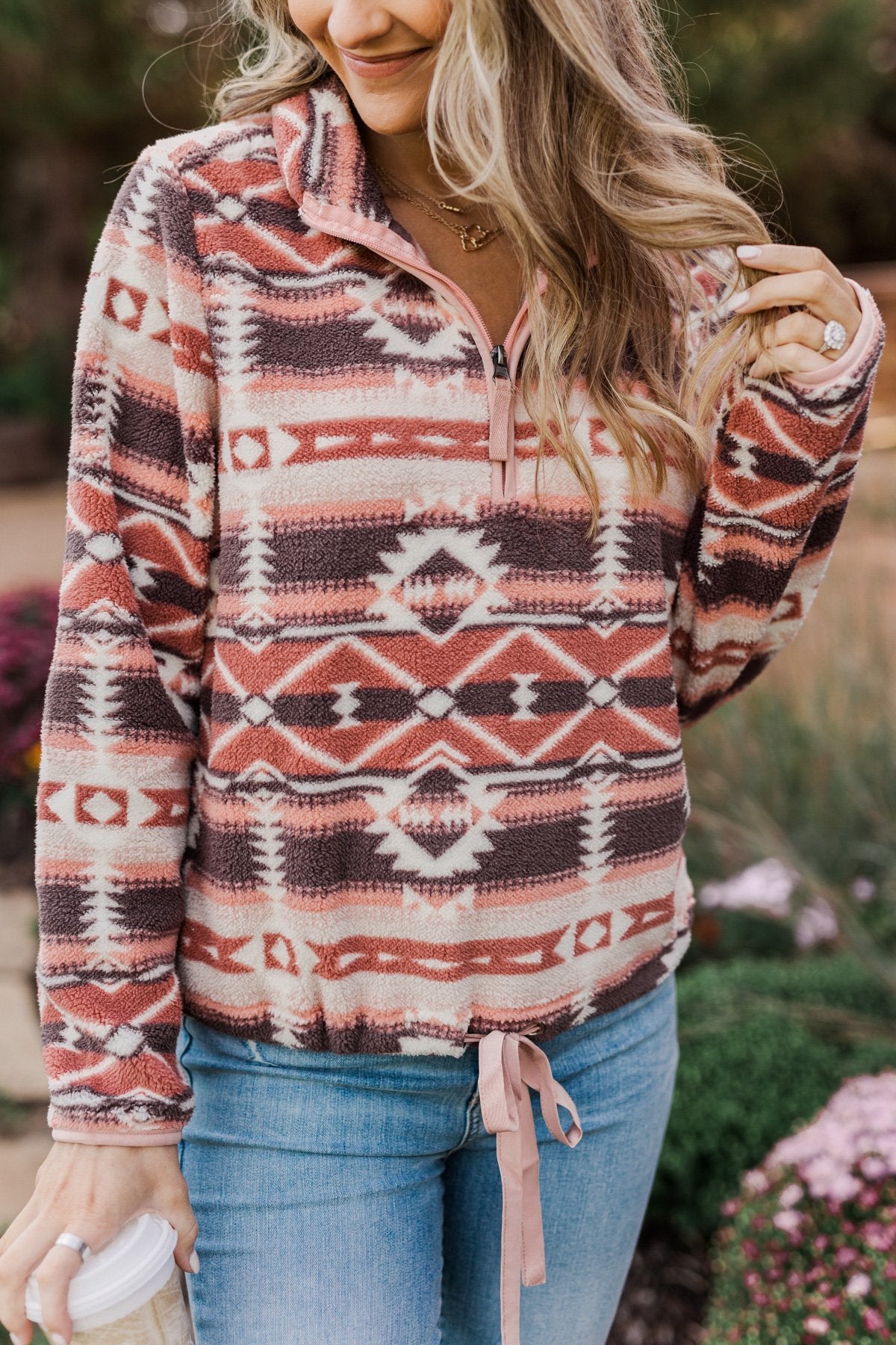 Mauve sherpa pullover outlet