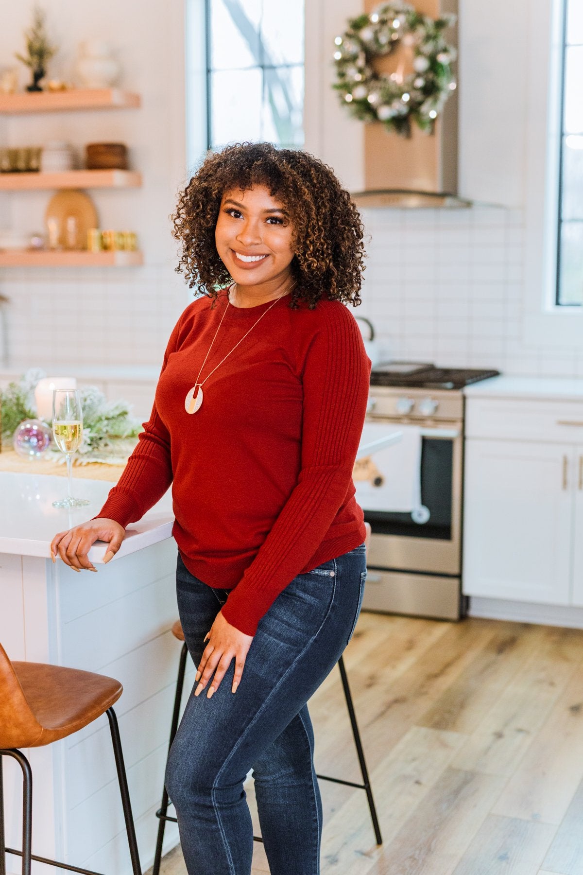 Crimson red on sale sweater