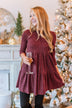 Best Wishes Babydoll Sweater Dress- Wine