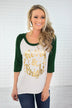 Merry & Bright Green Sleeve Top