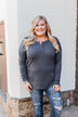 Cozy & Warm 4 Button Henley Top- Dark Grey
