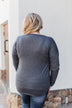 Cozy & Warm 4 Button Henley Top- Dark Grey