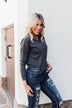 Cozy & Warm 4 Button Henley Top- Dark Grey