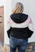 Color Block Windbreaker Zip Up Jacket - Pink & Black