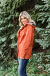 Flannel Lined Hood Utility Jacket -Rust