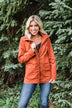Flannel Lined Hood Utility Jacket -Rust