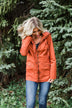 Flannel Lined Hood Utility Jacket -Rust