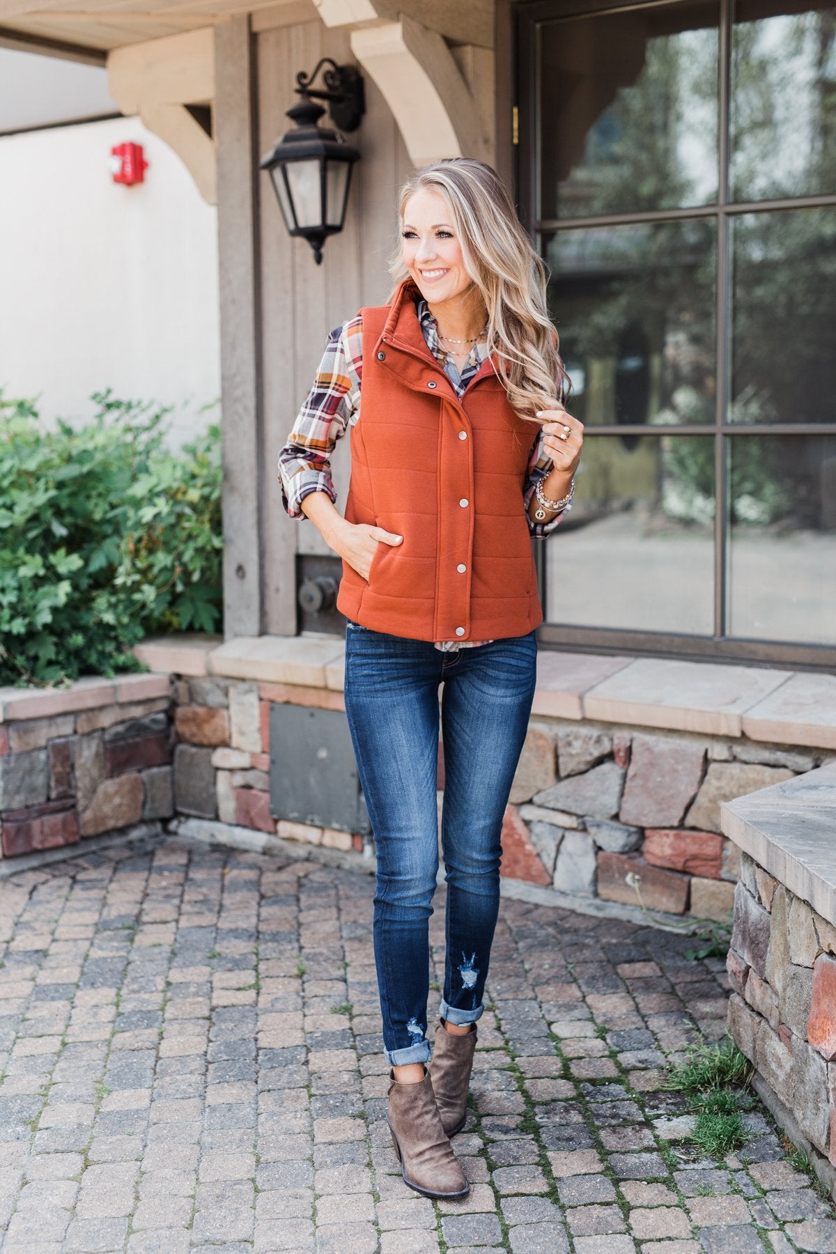 Rust sales puffer vest