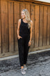 Day To Day Sleeveless Jumpsuit- Black