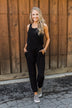 Day To Day Sleeveless Jumpsuit- Black