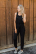 Day To Day Sleeveless Jumpsuit- Black