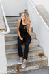 Day To Day Sleeveless Jumpsuit- Black