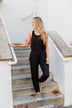 Day To Day Sleeveless Jumpsuit- Black