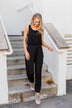 Day To Day Sleeveless Jumpsuit- Black