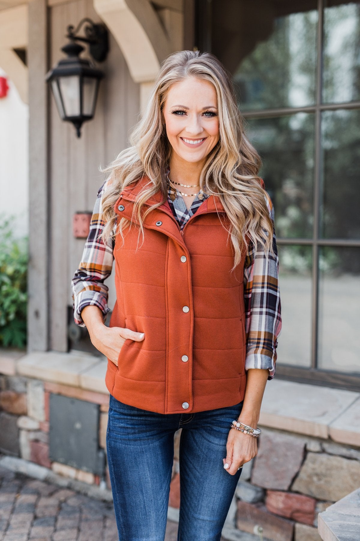 Burnt orange 2025 puffer vest