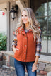 You've Got Me Hooked Flannel Top- Navy & Rust
