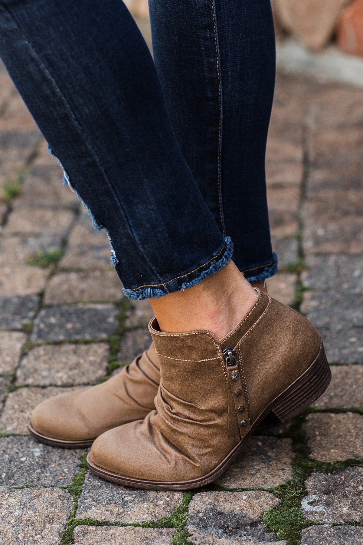 Rampage Wallace Booties Taupe The Pulse Boutique
