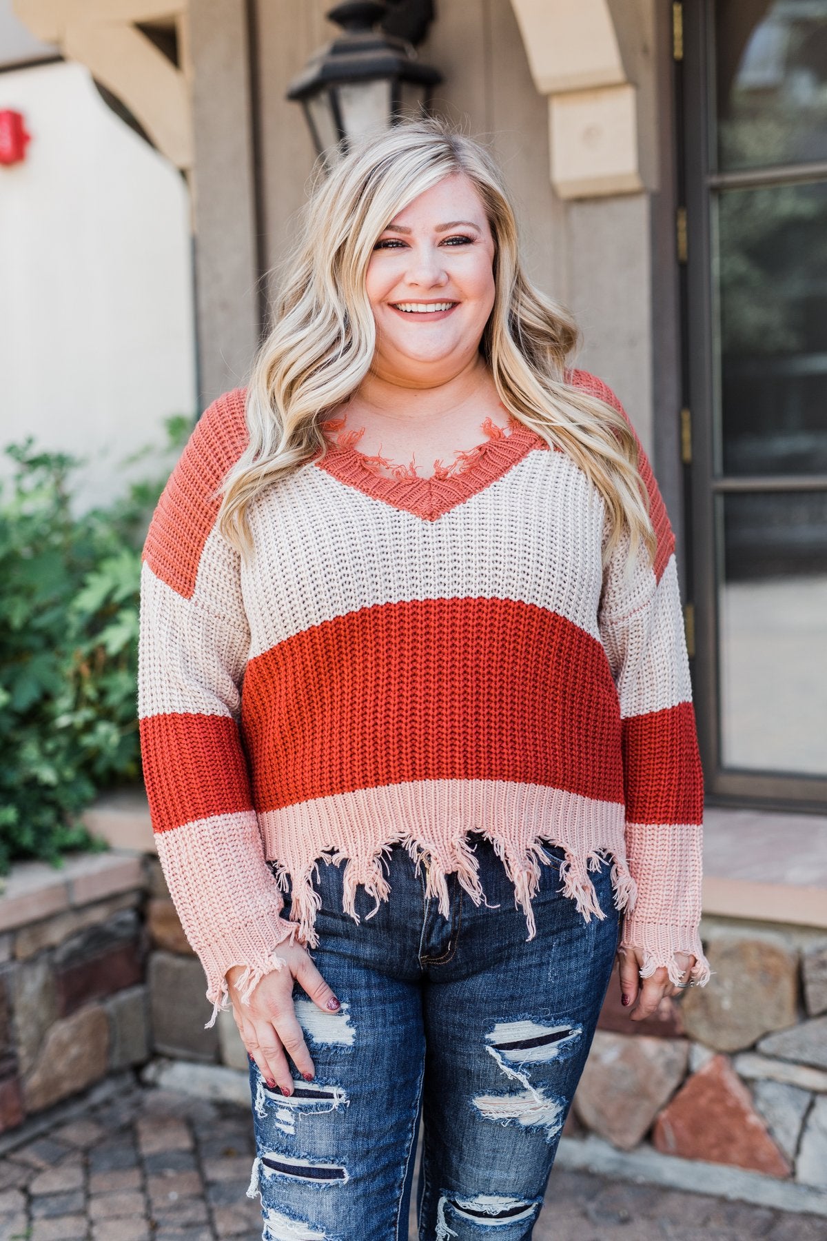Rust colored outlet sweater plus size