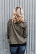One Thing Right Lightweight Zip Up Jacket- Olive