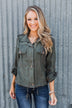 One Thing Right Lightweight Zip Up Jacket- Olive