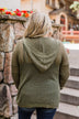 Open Knit Hooded Cardigan- Moss Green