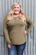Cozy & Warm 4 Button Henley Top- Olive