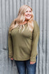 Cozy & Warm 4 Button Henley Top- Olive