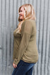 Cozy & Warm 4 Button Henley Top- Olive