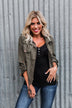 One Thing Right Lightweight Zip Up Jacket- Olive