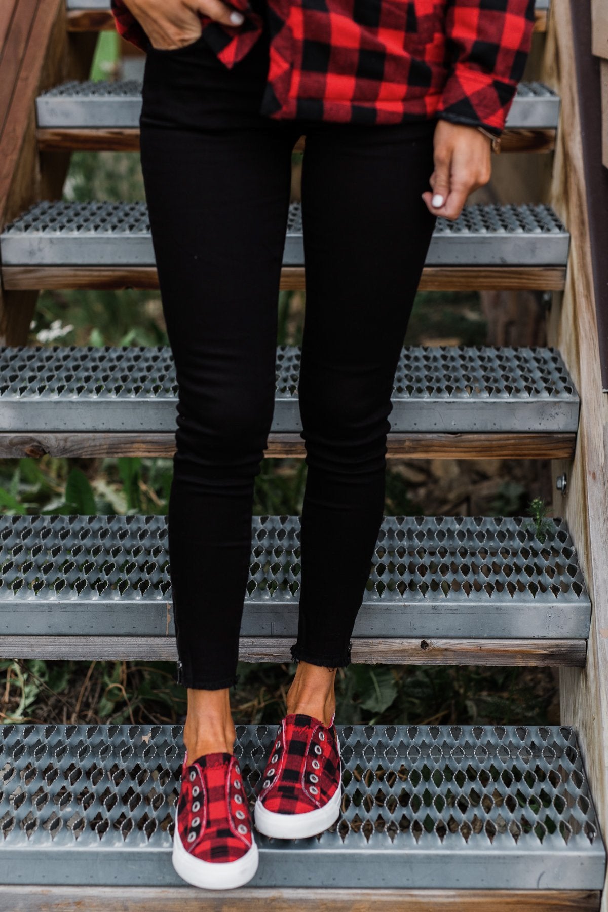 Blowfish Play Sneakers Red Buffalo Plaid The Pulse Boutique