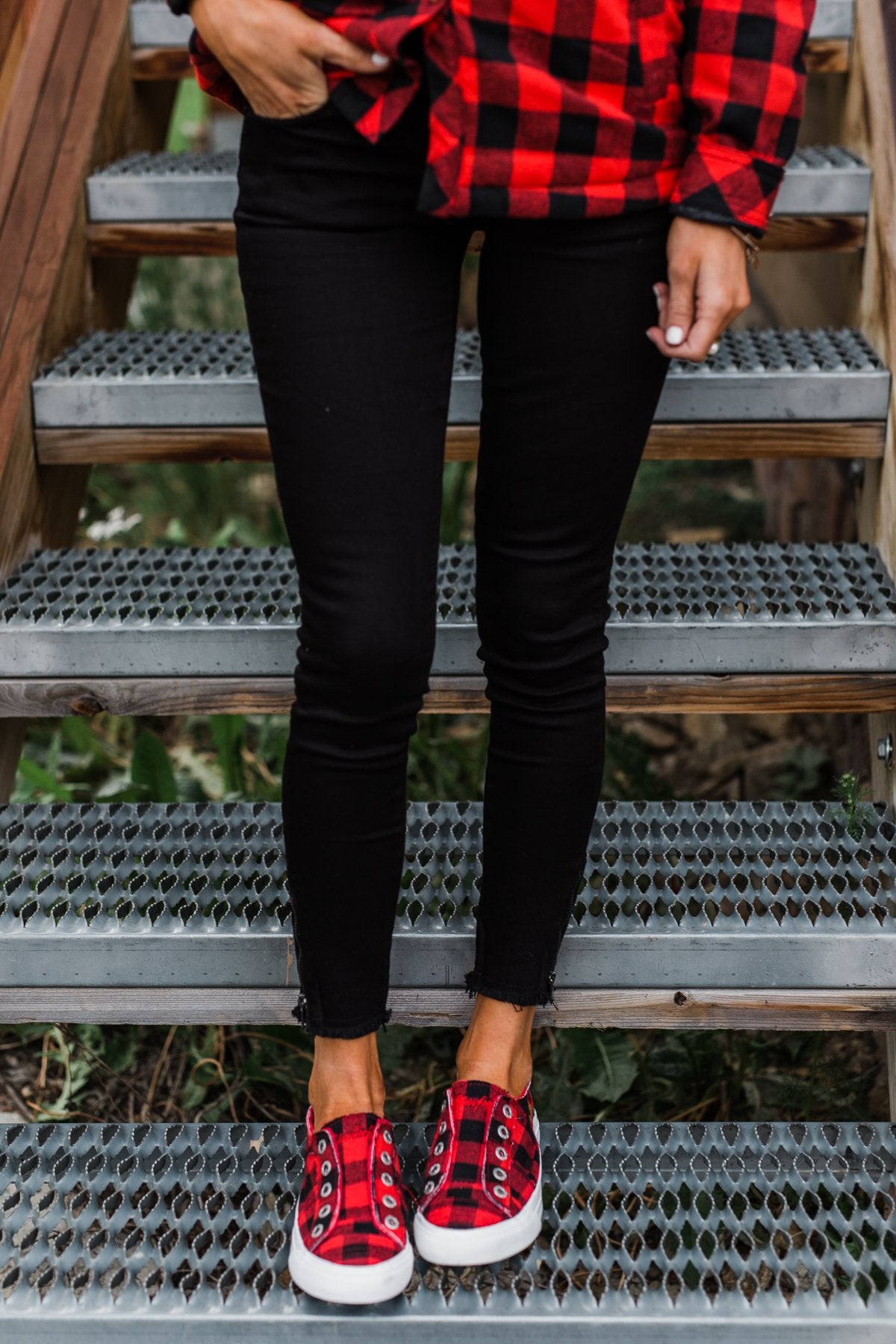 Kan Can Skinny Jeans- Black Side Ankle Zipper