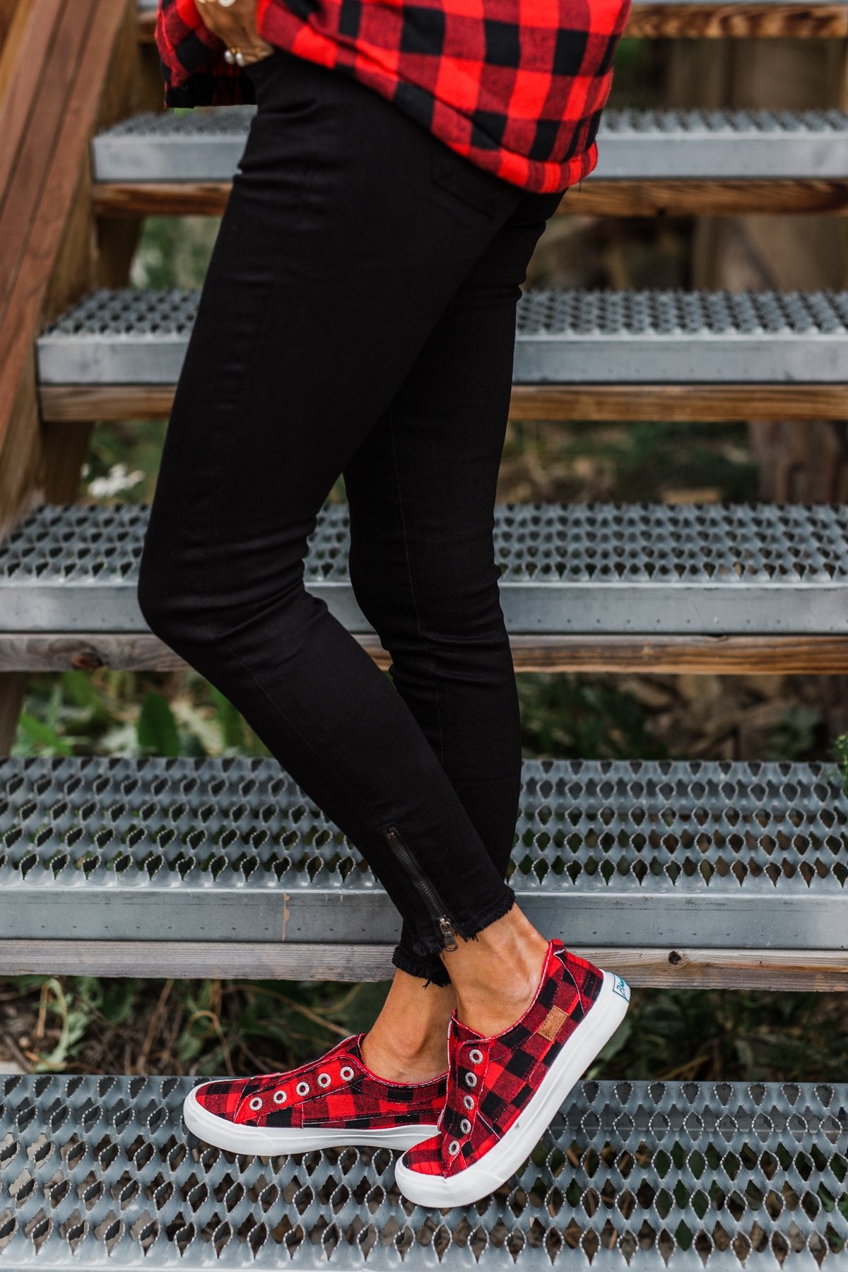 Kan Can Skinny Jeans- Black Side Ankle Zipper