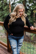 Pull Me Near Fitted Long Sleeve Top- Black