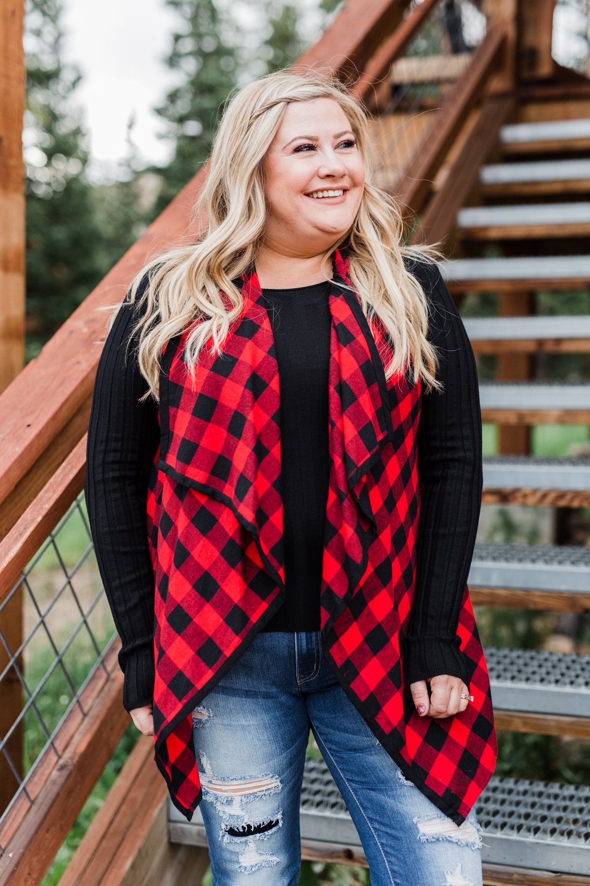 Buffalo plaid shop vest plus size