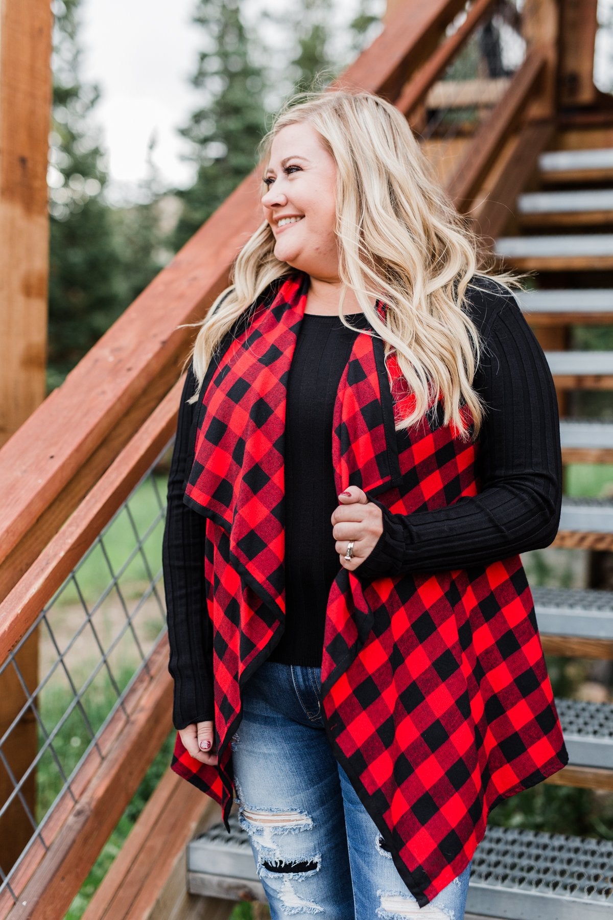 Buffalo plaid cheap plus size vest